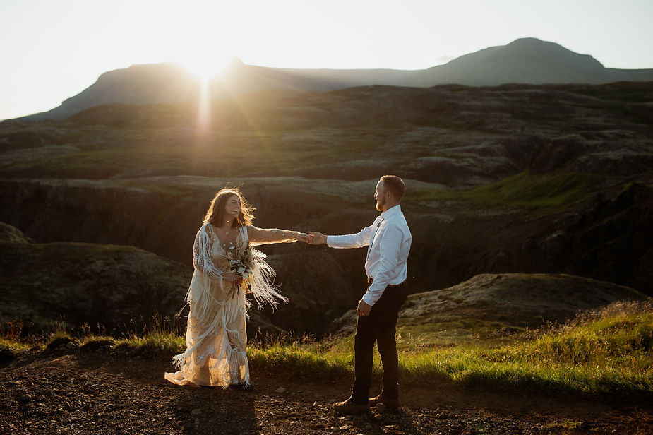 Secret Waterfall Elopement in Iceland: A Golden Hour to Remember