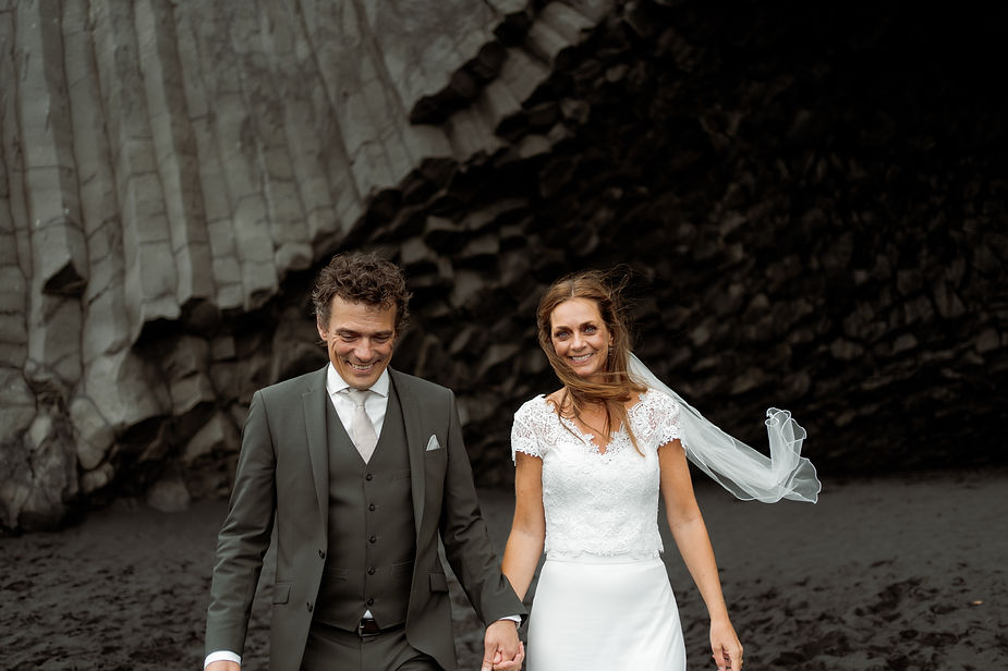 bride and groom during iceland wedding photo shoot.