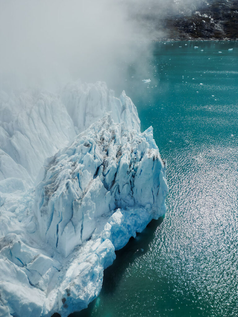 greenland glacier during adventure elopement.