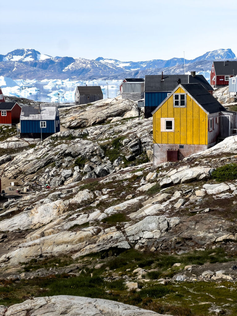 greenland elopement photographer takes photo of the village.