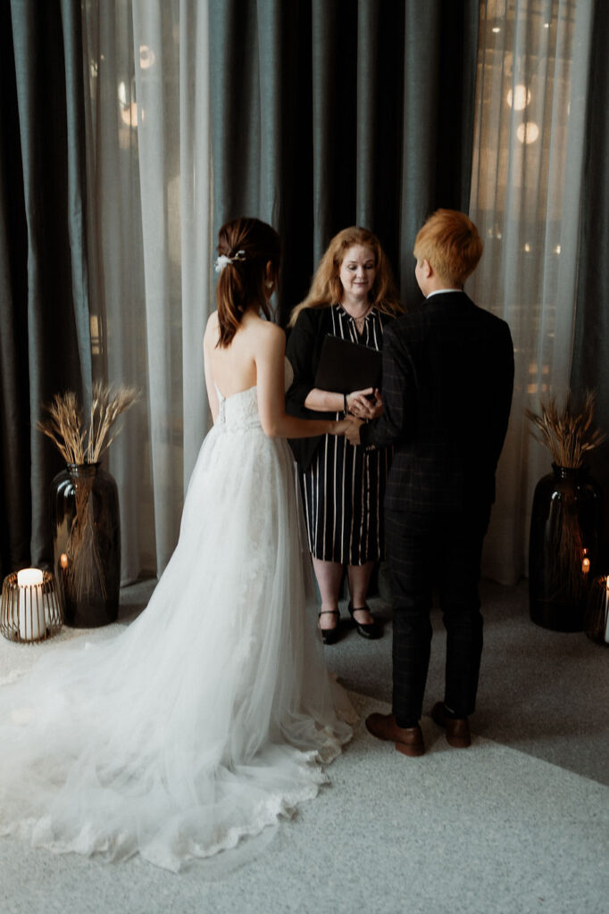 lgbtqi+ couple gets married in a destination wedding ceremony in iceland.