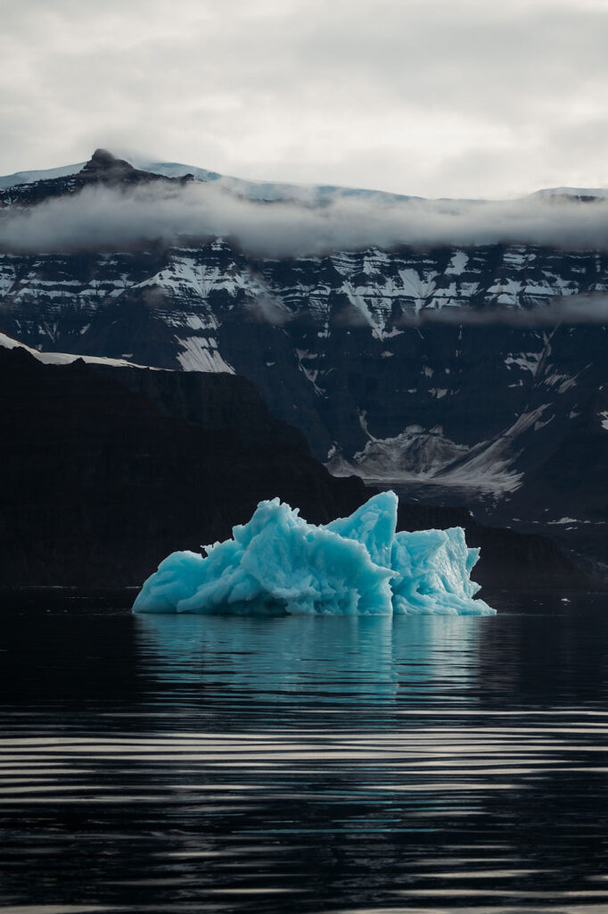 glacier in greenland during destination wedding.