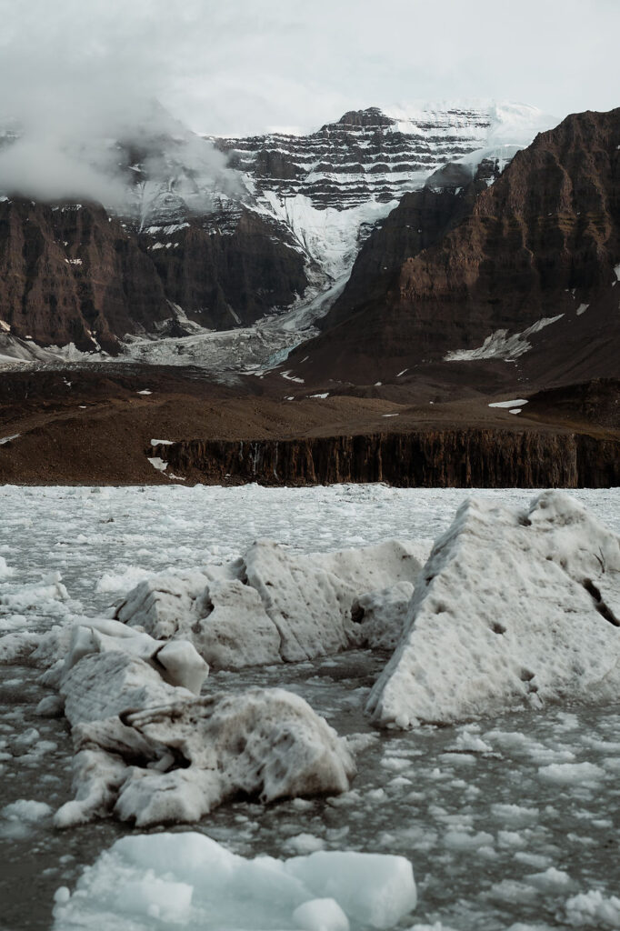 glaciers in greenland during destination wedding.