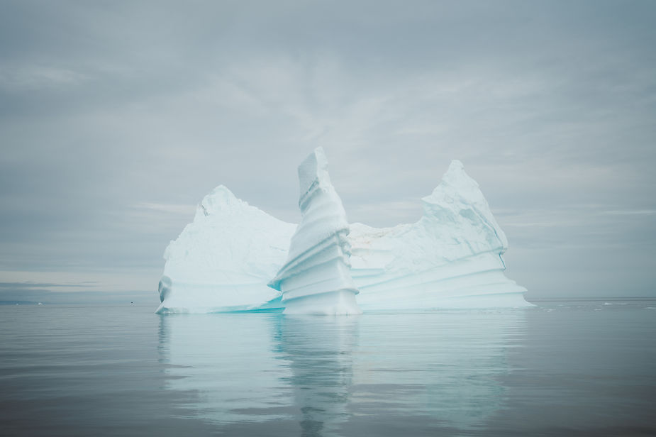 glacier in east greenland during a destination adventure elopement.