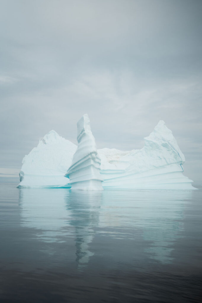 glacier in east greenland during a destination adventure elopement.