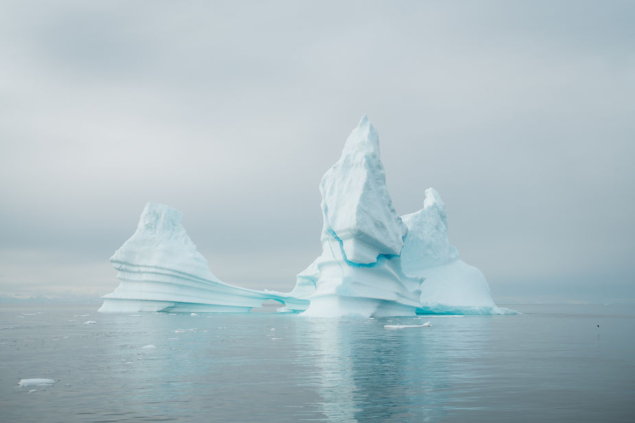 glacier in east greenland during a destination adventure elopement.