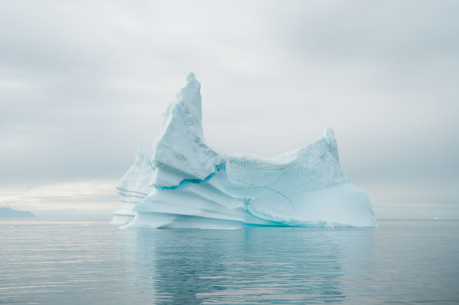 glacier in east greenland during a destination adventure elopement.