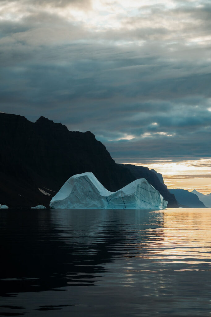 glacier during a destination wedding in greenland.