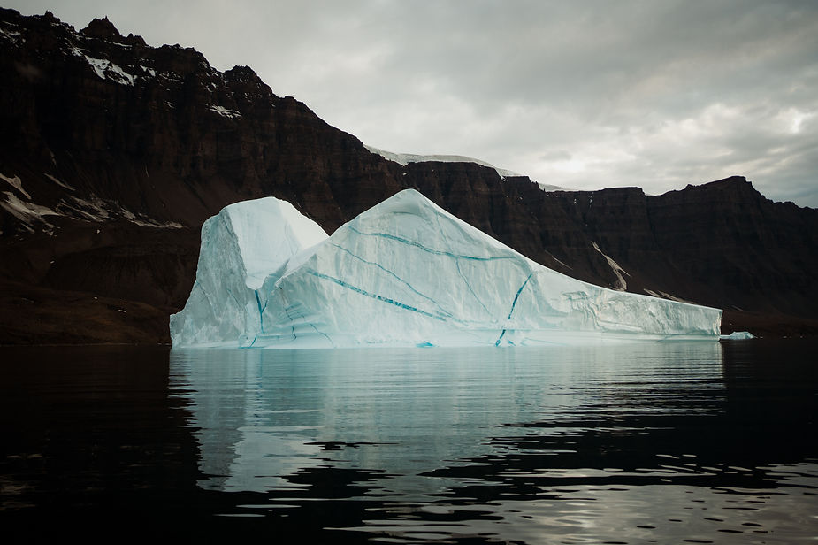 glacier in greenland during destination adventure elopement.
