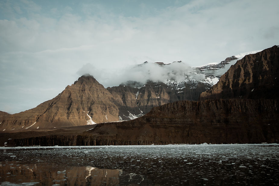 greenland mountains during a destination elopement wedding.