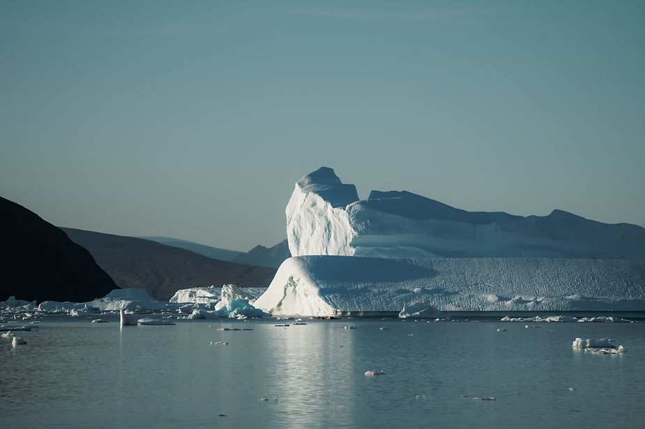 glaciers on the coast of greenland during a destination wedding.
