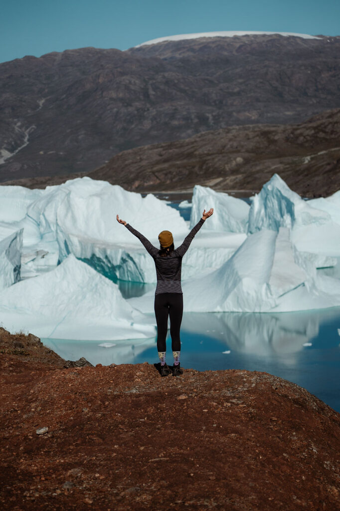 adventure elopement photographer on the coast of greenland.