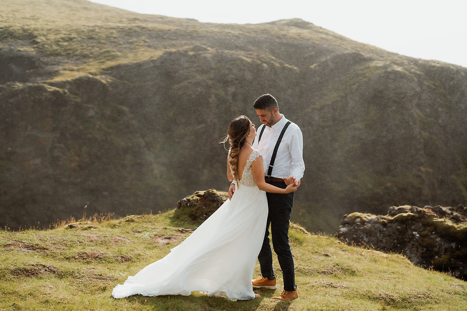 bride and groom during their adventure elopement in iceland.