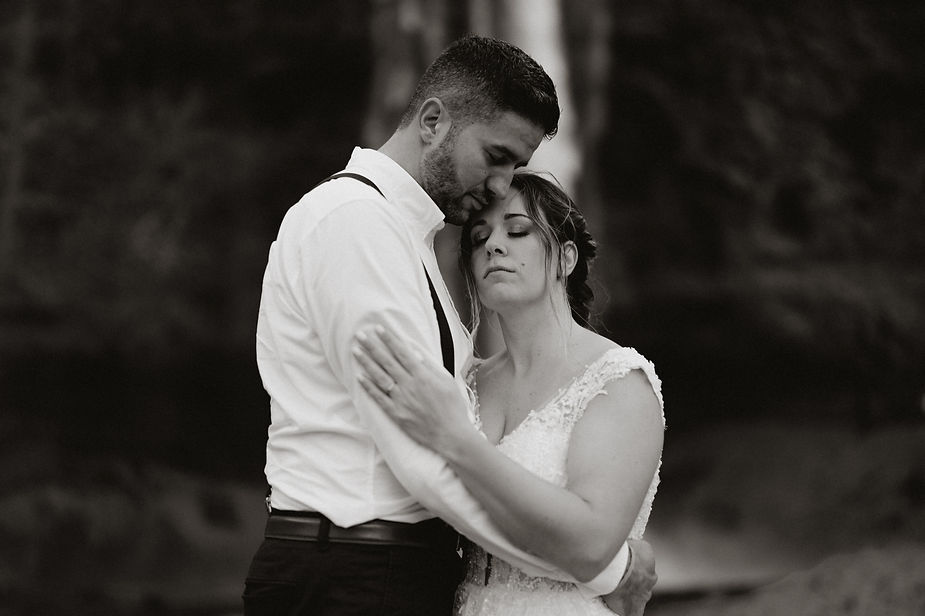 bride and groom embrace during iceland elopement adventure.