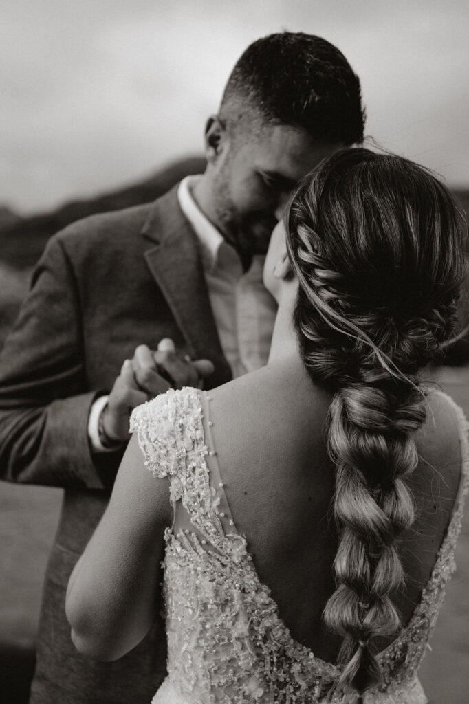 bride and groom during their adventure elopement in iceland.