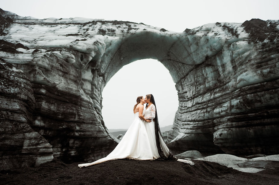 Real LGBTQ+ Elopement in Iceland: Two Brides, a Cave Ceremony & Glacier Adventure
